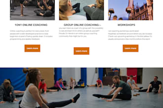 gym website, fitness website, personal trainer, wordpress, wix, elementor