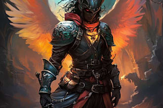draw fantasy and game style characters art