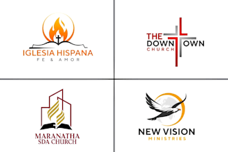 design modern church religious and ministry business logo