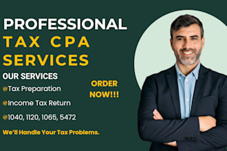 prepare and efile US tax return 1040, 1120, 1120, 5472 income business tax