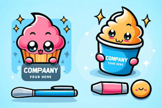 make cute kawaii cartoon mascot logo in one day