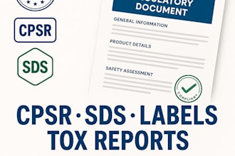 create eu and UK compliant cpsr, pif, sds, and product labels