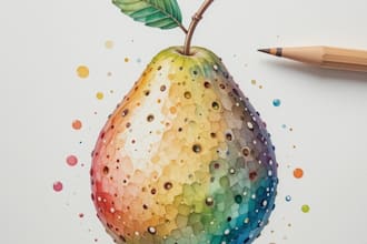 create fruit, plant, or anything in digital watercolor