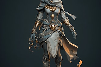 create an game character art and dnd character game art