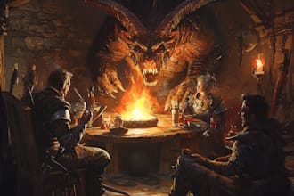 create dnd party art illustration