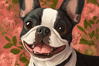 draw a cute disney style pet portrait