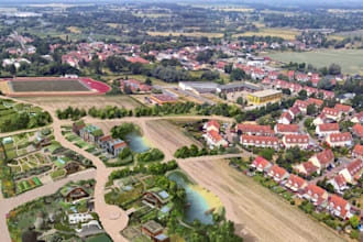 replan community landscape, urban planning, site analysis,3d floor elevation