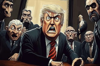 create a political cartoon or illustration