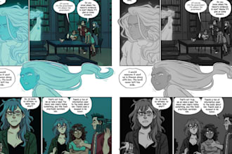 draw manga character, manga page, japanese manga storyboard and manga comic book