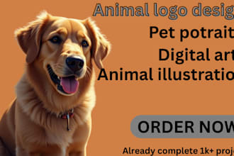 make vector illustration dog, cat, animal pet cartoon portrait