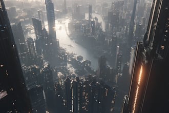 design an illustration of futuristic cyberpunk city art in your choice