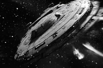 illustrate a sci fi spaceship model