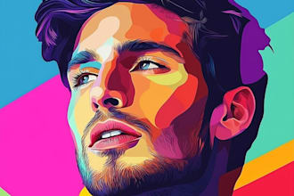 make your pet into unique colorful wpap pop art illustration