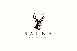 do minimalist deer head mascot logo design