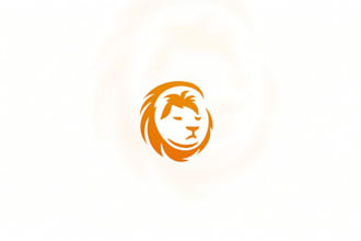 do abstract lion face line mascot logo design
