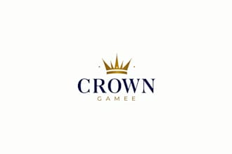do minimalist crown line mascot logo design