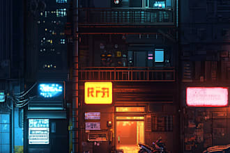 do futuristic cyberpunk city and sci fi concept art for you