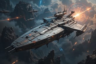 design a spaceship, sci fi illustration and sci fi art