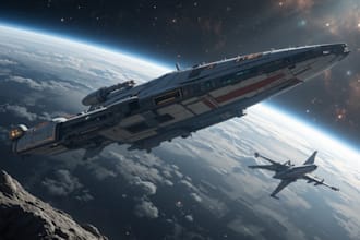 design a spaceship, sci fi illustration and sci fi art