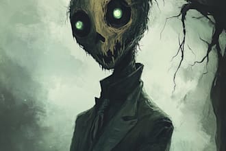 make fantasy horror book cover illustration art
