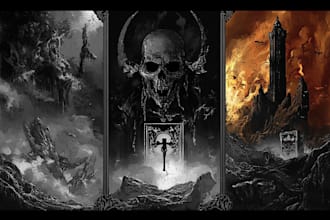 create dark art, horror, metal, album cover, poster, etc