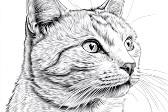 draw your cat dog pet animal in amazing line art portrait