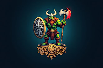 create orc viking gladiator logo with unlimited revisions
