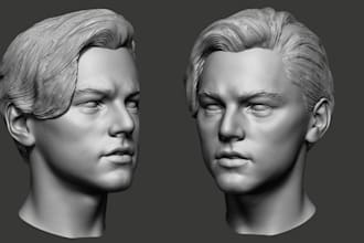 sculpt realistic 3d head, 3d bust, 3d face full body model stl for 3d printing