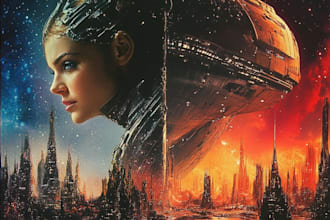 design stunning sci fi, fantasy book cover artbook cover