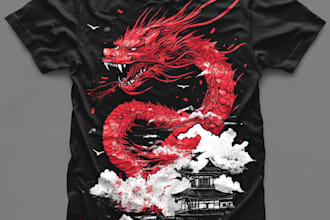 draw anime or japanese art digital illustration for t shirt
