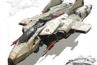 draw high quality spaceship concept