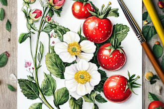 create a beautiful vintage botanical illustration poster