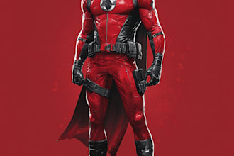 creat a superhero character concept art for your comic