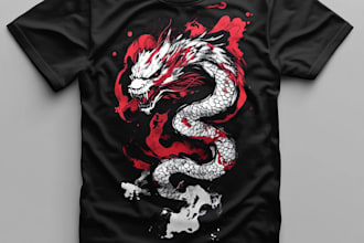 draw cute t shirt and merch design for you