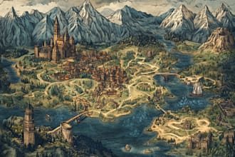create a beautiful fantasy map in for you