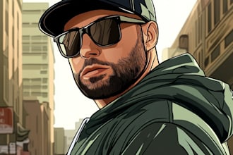 draw amazing gta style cartoon portrait from your photo