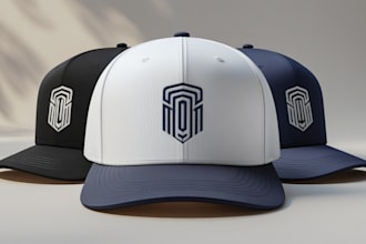 design an awesome cap, hat, mockup with your logo