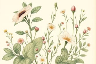 create custom botanical illustration, concept art, sketches for