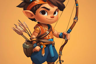 draw 2d game character for game art