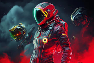draw a sci fi character illustration or sci fi character