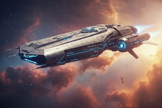 make a sci fi spaceship design of your choice