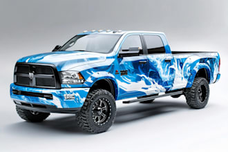 design a custom vehicle wrap, cars, pickups, trailers, etc