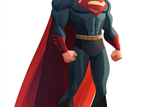 make a concept art superhero character design for comics