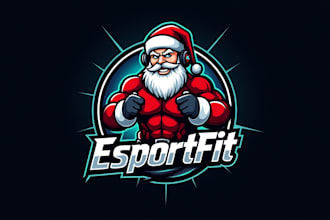 do santa gym esport mascot logo design