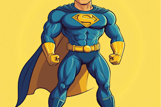 desing you as a superhero comic cartoon character