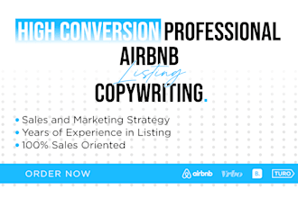 write and seo optimize airbnb or vrbo listing descriptions with copywriting