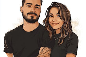 do you anime couple art portrait