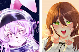 draw kawaii anime illustration for you