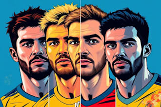 draw wpap pop art sport potrait