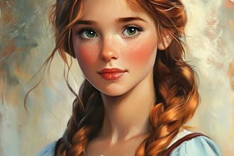 draw a portrait in semi realism disney cartoon style